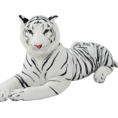 Simulation Tiger Leopard Panther Plush Toy Soft Stuffed Animals Simulation White Tiger Jaguar Doll Children Kids Birthday Gifts