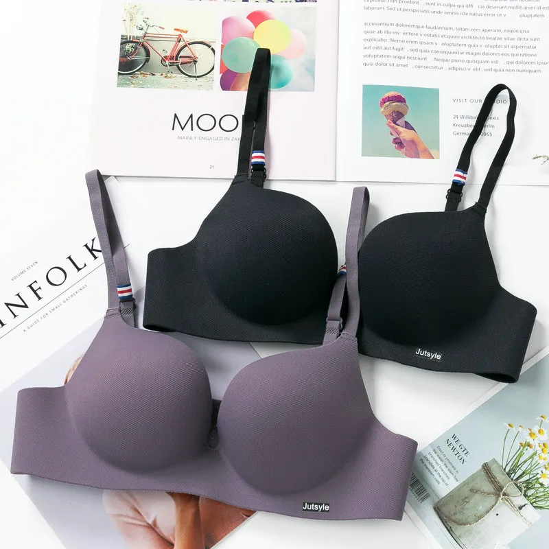 Traceless gathering bottom bra without steel rings, sexy gathering, we
