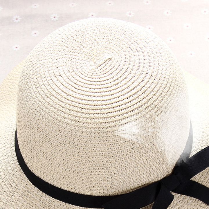 หมวกชายหาดปีกกว้างขนาดใหญ่สำหรับหมวกฟางผู้หญิงฤดูร้อน2018summer-หมวกกันแดดพับได้กันแดด-b-รังสียูวีหมวกปานามา-c-1กระดูก