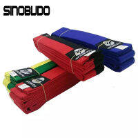 10สี Professional WTF SINOBUDO Taekwondo เข็มขัดคาราเต้ Judo ผ้าฝ้าย Double Wrap ชุดศิลปะการต่อสู้ลายกีฬาเข็มขัด1.8M