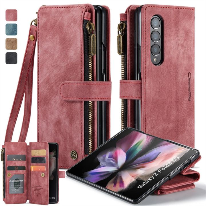 For Samsung Galaxy Z Fold 4, Fashion Magnetic Flip Leather Wallet