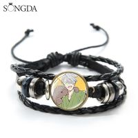 Anime YURI!!! on ICE Charm Bracelet Victor Nikiforov Makkachin Cartoon Printed Glass Dome Leather Bracelet for Men Women