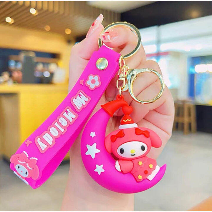 พวงกุญแจ-sanrio-มี-7-ลาย-มีตัวเกี่ยวกุญแจและสายคล้องมือ