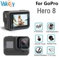 【❂Hot On Sale❂】 weimeibe Vskey 100ชิ้นกระจกนิรภัยสำหรับ Gopro Hero 8ตัวป้องกันหน้าจอแอลซีดีสำหรับกล้องฝาครอบเลนส์ฮีโร่ฟิล์มป้องกันสำหรับสีดำ