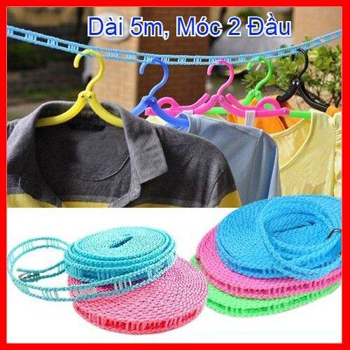 Dây Phơi Quần Áo Thông Minh 5M, Sợi Dai, Chống Dồn, Chống Bay Quần Áo |  Lazada.Vn