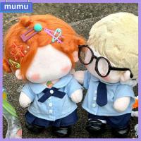 MUMU 20ซม. ค่ะ เสื้อผ้าตุ๊กตาผ้า เกมชุดเปลี่ยน สีฟ้าสีฟ้า เครื่องแบบโรงเรียนขนาดเล็ก ของขวัญสำหรับเด็ก พร็อพถ่ายรูป ชุดเสื้อเชิ๊ตเนคไท ตุ๊กตายัดไส้ผ้าฝ้าย