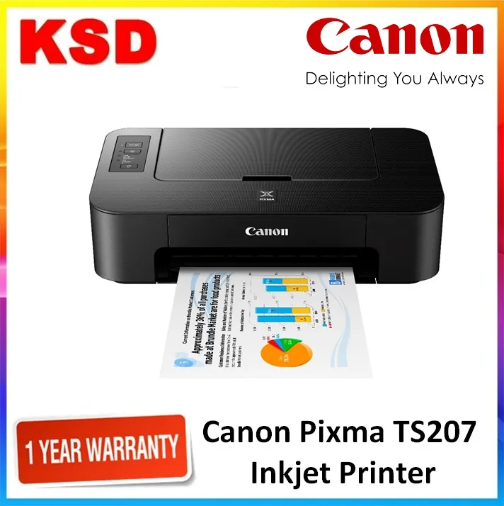 Canon PIXMA TS207 Single Function Inkjet Printer Print (Include Canon Original PG745S Black