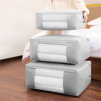 Bedroom Quilt Storage Bag Non-woven Large Capacity Quilt Organizer Storage Sundries Clothes Organizer Moving Luggage Packing Bag