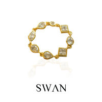 SWAN - Multi shape ring แหวนเงินแท้ ฝังเพชรคิวบิกเซอร์โคเนีย cubic zirconia