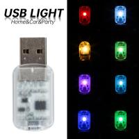 Car Mini USB LED Light Touch Switch RGB Colorful Auto Interior Atmosphere Light Decoration PC Mobile Power Charging Small Lamps