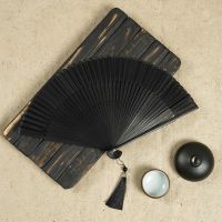 Chinese Style Wood Spanish Fan For Dancing Printing Cloth Hand Folding Fan Home Decoration Ornament Craft Pocket Gifts For Guest