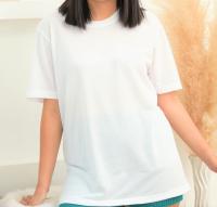 Threemore Tshirt เสื้อยืดผ้าใส่สบายทรงสวยยับยากรีดดง่ายเสื้อยืดสีพื้น ขาวเเละดำ