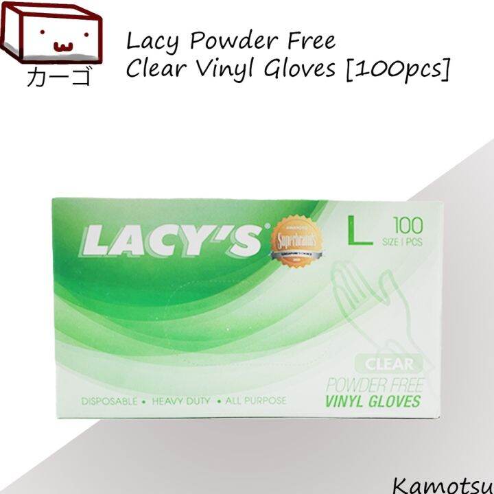 SG Wholesale LACY'S PowderFree Clear Vinyl Gloves Disposable Heavy