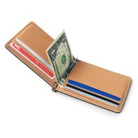 【CC】 New Wallet Korean Metal Clip Leather Cover Multi-function Card