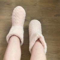 Cute Boots House Slipper Womens Winter Warm Heart Love Contton Plush Anti Skid Grip Indoor Home Fluffy Funny Kawaii Female Shoes