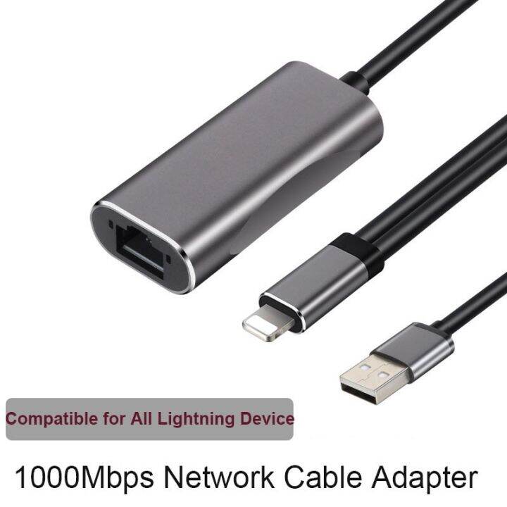 For Lightning To RJ45 LAN Wired Network Adapter 1000Mbps