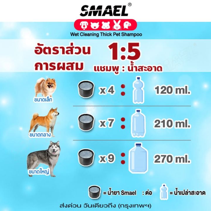 255-ml-wet-cleaning-thick-pet-shampoo-แชมพูอาบน้ำหมาแมวสูตรอ่อนโยน-กลิ่นหอม-ขนสวย-สะอาด-ดับกลิ่น-ด้วยคุณภาพจากสารสกัดจากพืชธรรมชาติ-smael-s002-fsa