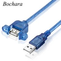 Bochara USB 2.0 Extension Cable Male to Female Dual Shielding(Foil Braided) With Screw Panel Mount 30cm 50cm 1m 1.5m