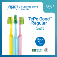 (แพ็ค 1 ชิ้น) TePe GOOD™ Regular Soft เทเป กู๊ด แปรงสีฟัน หัวแปรงแบบปกติ ขนแปรงนุ่ม (ผลิตจากวัสดุที่เป็นมิตรต่อสิ่งแวดล้อม)