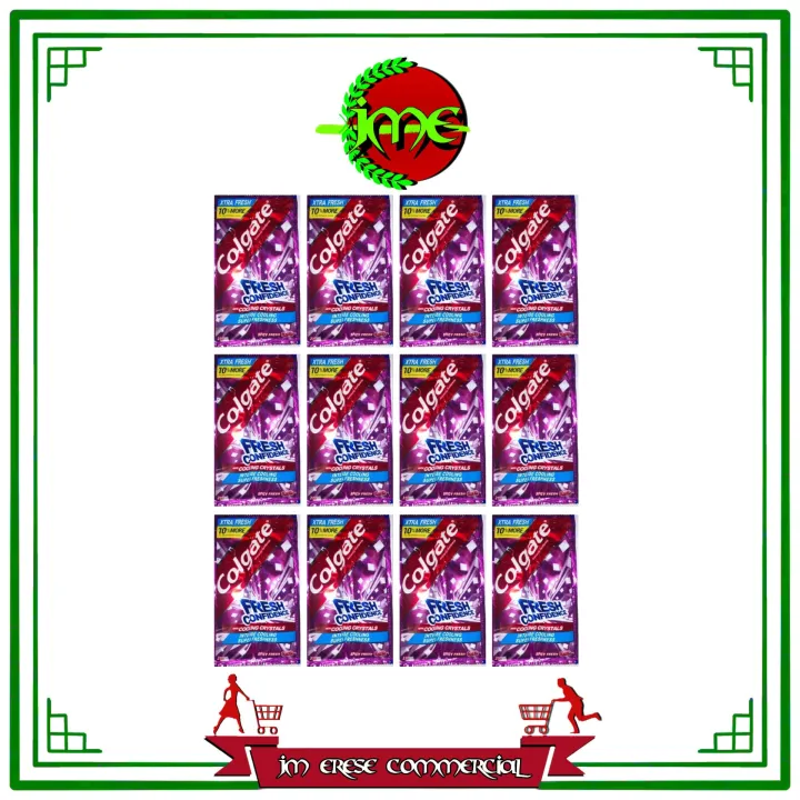 12pcs Colgate ( VIOLET Sachet 22g ) Spicy Fresh Toothpaste Fresh