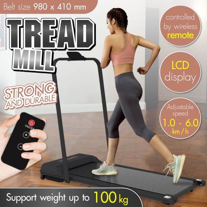 B G Electric Flat Treadmill Walking Pad Fitness Equipment With Remote ...