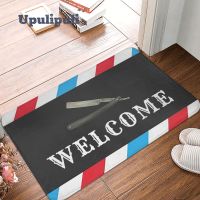 Barber Shop Vintage Sign Mat Soft Rug Non Slip Expert Barber Shop Absorbent Mat for Entrance Door Bathroom Toilet Entrance Mat