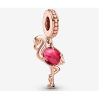 [พร้อมส่ง สินค้าแท้ ?] Pandora Pink Murano Glass Flamingo Dangle Charm