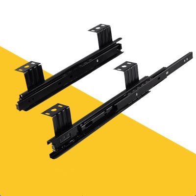 2pcs 10 12 quot; Three Section Cabinet Slides Computer Keyboard Track Buffer Slide Bracket 25cm/30cm Rail Sliding Pulley Support