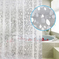 1PC 3D Shower Curtain Waterproof Mildew EVA Bath Curtains Modern Cobblestone Pattern Translucent Bathroom Curtain With Hooks