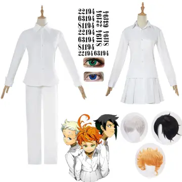 Anime The Promised Neverland Emma Short Curly Yellow Cosplay Wigs