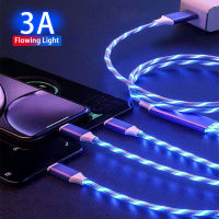 3in1 LED สาย USB Micro USB ประเภท C 8Pin สายชาร์จสำหรับ iPhone 11 X Huawei Samsung Multi usb พอร์ต USB C สายโทรศัพท์-JHU STORE