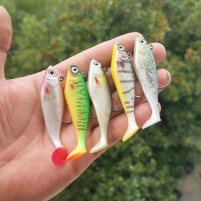 Wobblers T tail Jig Soft Bait 75mm 9.5g Shad Silicone Fishing Lures Artificial baits With Jigs Hook for Bass Carp Tackle