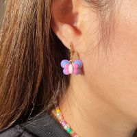 (NEW) 18k gold ต่างหูผีเสื้อจิ๋วววว ต่างหูผีเสื้อน่ารักปุ๊กปิ๊ก ??‍♀️??✨ | handmade clay earrings (made to order 7 days)