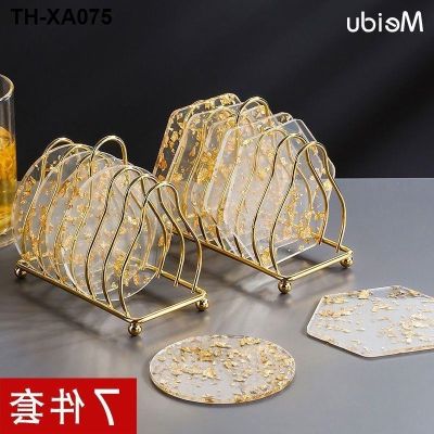 Ins light luxury yakeli gold cup mat heat insulation waterproof teacup pad glass MATS hot