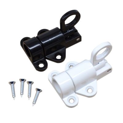 Aluminum Alloy White/Gray Win-dow Gate Security Pull Ring Spring Bounce Door Bolt Automatic Latch Lock Black Grey Win-dow Door Hardware Locks Metal fi