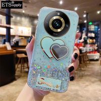 เคสโทรศัพท์ Realme 11 Pro + เคสกากเพชรนิ่มใสมีประกายกระจกแต่งหน้าลายดวงดาวบนดวงจันทร์สำหรับ Realme 11 Pro Plus ฝาหลัง