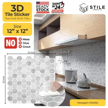 10pcs 3D Self Adhesive Wall Tile Sticker, Kitchen Backsplash Waterproof  Sticker, 12x12 Inch Decorative Home Renovation Wall Tile Sticker For  Kitchen