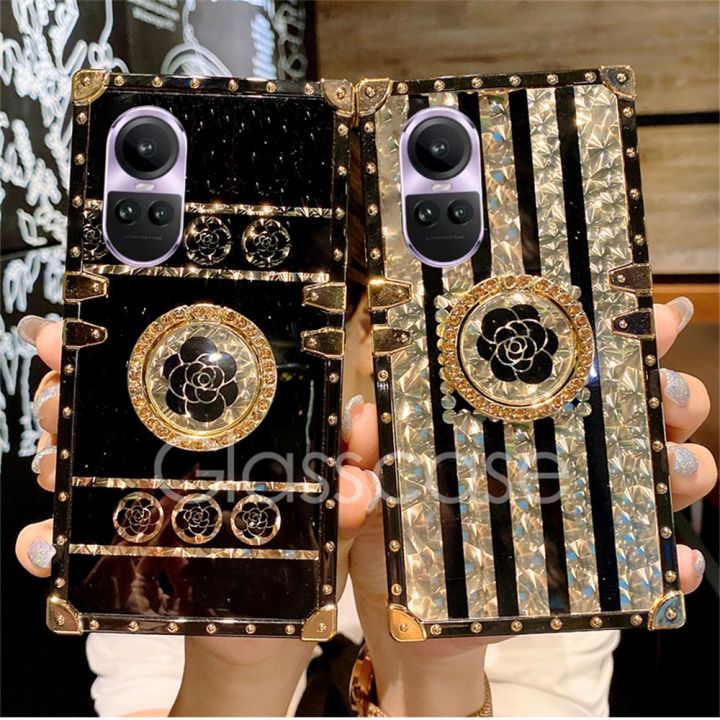 เคสสำหรับ-oppo-reno-10-pro-plus-10-10pro-reno10-pro-reno10pro-2023แหวนดอกไม้ป้องกันเคสโทรศัพท์แฟชั่นเคสที่ยึดสำหรับผู้หญิงฝาครอบด้านหลังเคสกันกระแทก