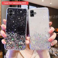 เคสสำหรับ Samsung Galaxy A04 A04e 4G 2022 Starry Sky Silver Foil กากเพชรแวววาวฝาหลังเคสใส่โทรศัพท์นิ่มกันตก