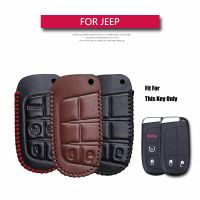 shangdjh Leather Car Key Cover For Jeep Grand Cherokee wk2 Liberty Patriot Car Key Case For Fiat 500 Panda Car Accessories