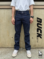 BUCKOFF | กางเกงยีนส์ผู้ชาย ทรงกระบอก ยีนส์ผ้าดิบ กางเกงขายาว | BM-3005
