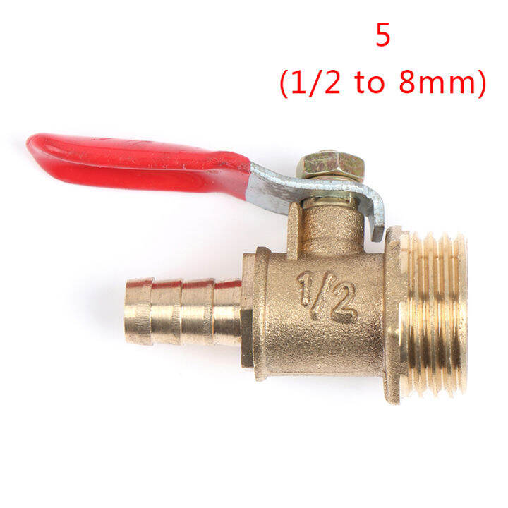 Brass Ball Valve Hose Barb 1/4" 3/8" 1/2" BSP Male Thread Connector