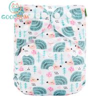 Goodbum Washable Adjustable Hedgehog Printed Cloth Pocket Diaper Double Row Snaps Cloth Nappy For Baby Cloth Diapers