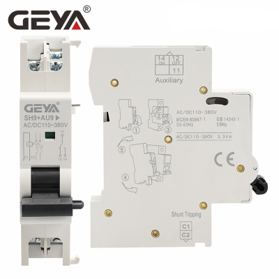 GEYA 1A-63A MCB สัญญาณเตือนการติดต่อเสริม Contact Shunt อุปกรณ์สะดุดแรงดันไฟฟ้าอุปกรณ์สะดุด