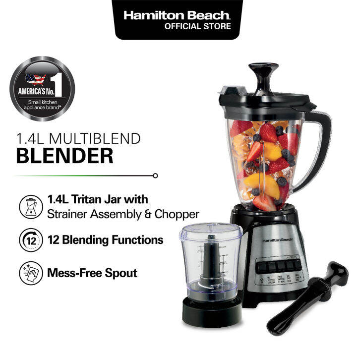 Hamilton Beach 1.4L MultiBlend Blender with Tritan Jar & Juice Strainer, 58151SAU Lazada