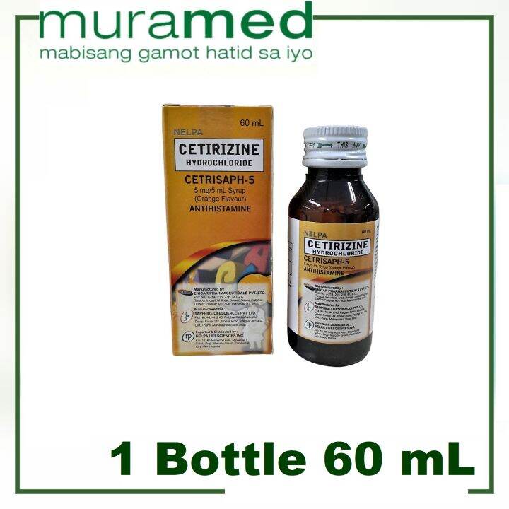 Cetirizine (Cetrisaph5) Syrup 60 mL Lazada PH