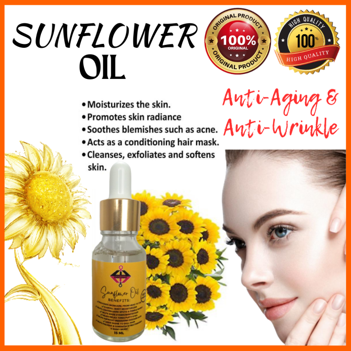 🌻 Sunflower Oil (15ml) 100 Organic Provides Skincare, From The Head To