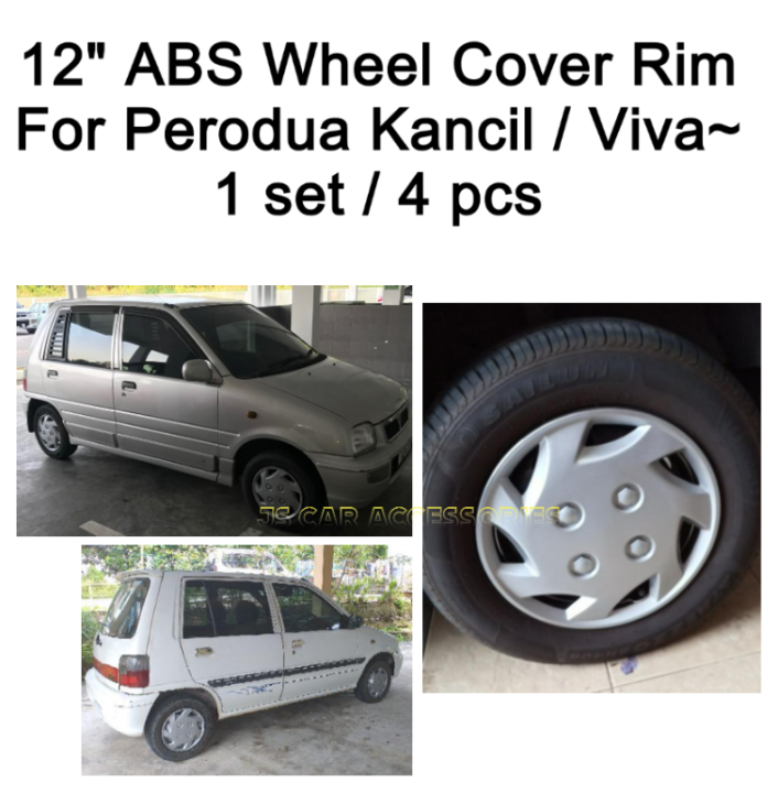 4 Biji 12 Inch ABS Wheel Cover Rim Center Hub Caps For Perodua Viva