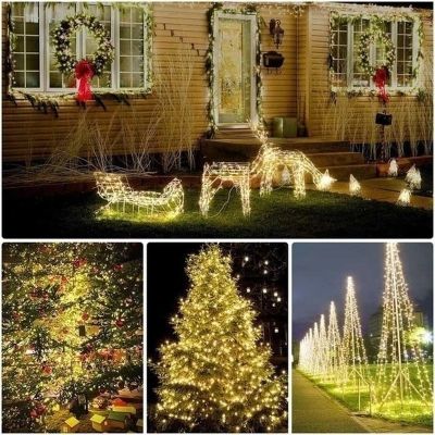 12 22 32m Solar Fairy LED String Lights Holiday Christmas Tree Party Outdoor Waterproof Garden Festoon Xmas Decorations Indoor