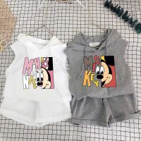 Summer New Korean Childrens Wear Girl And Boy Vest Shorts Set Baby Kids Summer Fashion Clothes Two Piece Set Cotton Disney New  by Hs2023